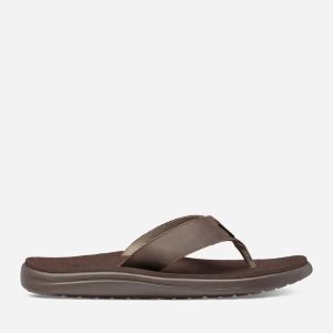 Teva Voya Leather Herren Flip Flops Schokolade Braun (Österreich)